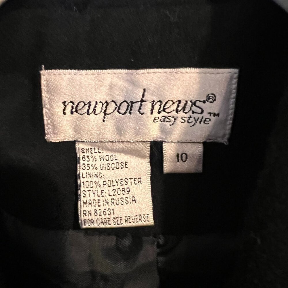 Newport News Black Wool Peacoat Size 10 - Picture 3 of 6